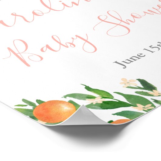 Zoete Sinaasbloesems Citrus Shower Welkom Poster (Hoek)