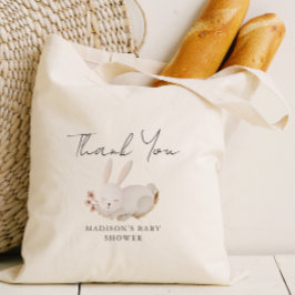 Zoete Slaap Konijn Calligraphy Baby Shower Tote Bag