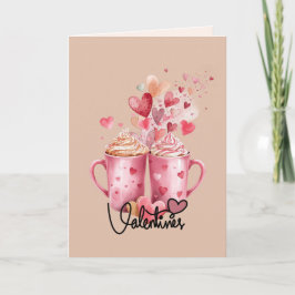 Zoete Slokjes & Hartjes Valentijnsdag Wenskaart Kaart