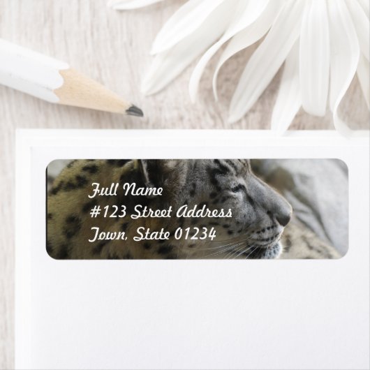 Zoete sneeuw luipaard etiket (Insitu)