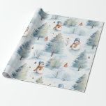 Zoete Sneeuwman Bos Winter Vakantie Cadeaupapier<br><div class="desc">Cadeau uw geschenken in stijl met deze hoogwaardige geschenkverpakking. Schattige sneeuwpoppen maken een jaunty verschijning in een naaldbos in een mooie,  besneeuwde scène. Bedankt om te zoeken; we waarderen uw bedrijf hier bij Paws Charming.</div>