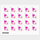 Zoete Sneeuwman in Roze Vierkante Sticker (Vel)