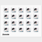 Zoete Sneeuwman Vierkante Sticker (Vel)