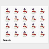 Zoete Sneeuwmannen Ronde Sticker (Vel)
