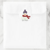 Zoete Sneeuwmannen Ronde Sticker (Tas)