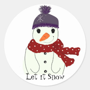 Zoete Sneeuwmannen Ronde Sticker