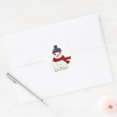 Zoete Sneeuwmannen Ronde Sticker (Envelop)