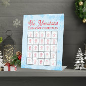 Zoete sneeuwvlok 25 dagen van kerstactiviteit reclamebord met voetstuk