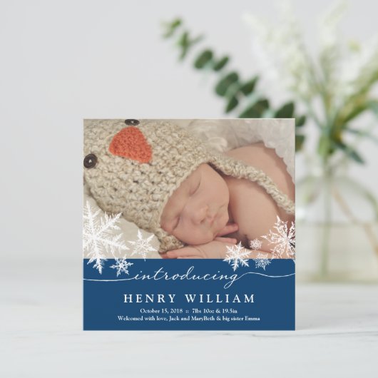 Zoete Sneeuwvlokken | Aankondiging van het Baby (Staand voorkant)