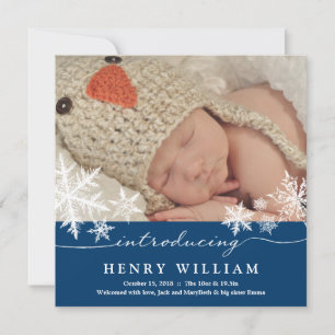 Zoete Sneeuwvlokken Aankondiging van het Baby