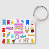 Zoete Snoep Collage Acrylic Sleutelhanger (Voorkant)