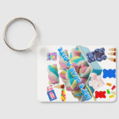 Zoete Snoep Collage Acrylic Sleutelhanger (Achterkant)