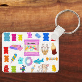 Zoete Snoep Collage Acrylic Sleutelhanger (Voorkant)