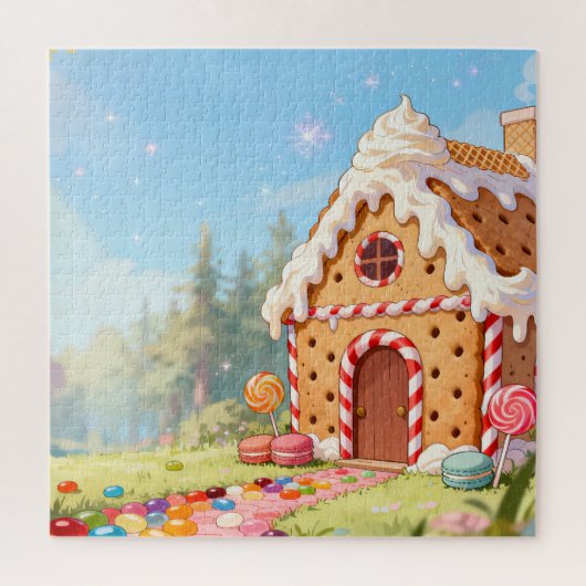 Zoete Snoep Cottage Legpuzzel (Verticaal)