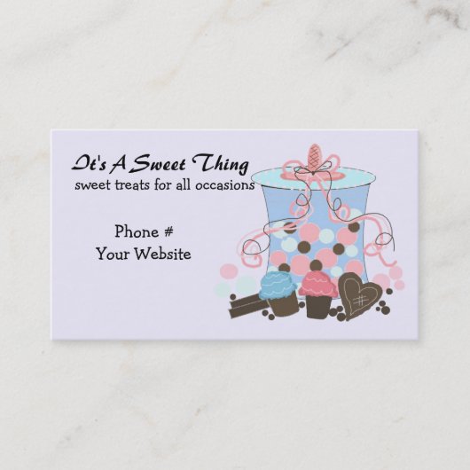 Zoete Snoep en behandelingen Visitekaartje (Voorkant)