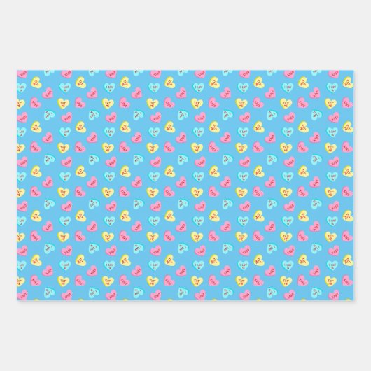 Zoete Snoep Hartjes Valentijnsdag Inpakpapier Vel (Voorkant 2)