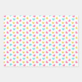 Zoete Snoep Hartjes Valentijnsdag Inpakpapier Vel (Voorkant)