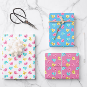 Zoete Snoep Hartjes Valentijnsdag Inpakpapier Vel