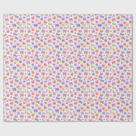Zoete Snoep Pastel Icoon Patroon Cadeaupapier