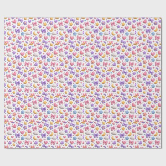 Zoete Snoep Pastel Icoon Patroon Cadeaupapier (Vlak)