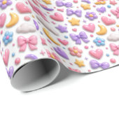 Zoete Snoep Pastel Icoon Patroon Cadeaupapier (Rol Hoek)