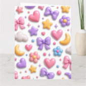 Zoete Snoep Pastel Icoon Patroon Kaart (Achterkant)