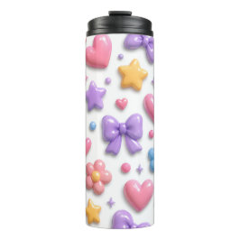 Zoete Snoep Pastel Icoon Patroon Thermosbeker