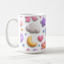 Zoete Snoep Pastel Icoontjes Patroon Koffiemok