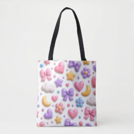 Zoete Snoep Pastel Icoontjes Patroon Tote Bag