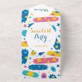 Zoete snoepjes. all in one uitnodiging (Buitenkant)