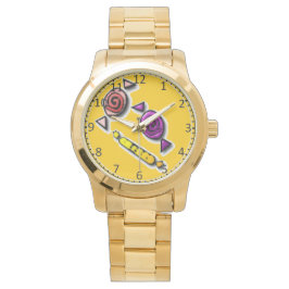Zoete snoepjes op sinaasappel horloge