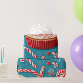 Zoete Snoepjes & Suikerstokken Turquoise Verjaarda Cadeaupapier