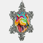 zoete snoepjes tin sneeuwvlok ornament (Links)