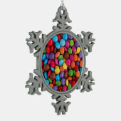 Zoete snoepjes tin sneeuwvlok ornament (Links)