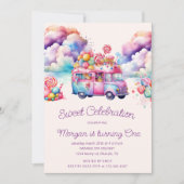 Zoete Snoepstraat Kinderverjaardag Budget Kaart (Voorkant)