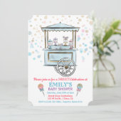 Zoete snoepwinkel baby shower uitnodiging (Staand voorkant)