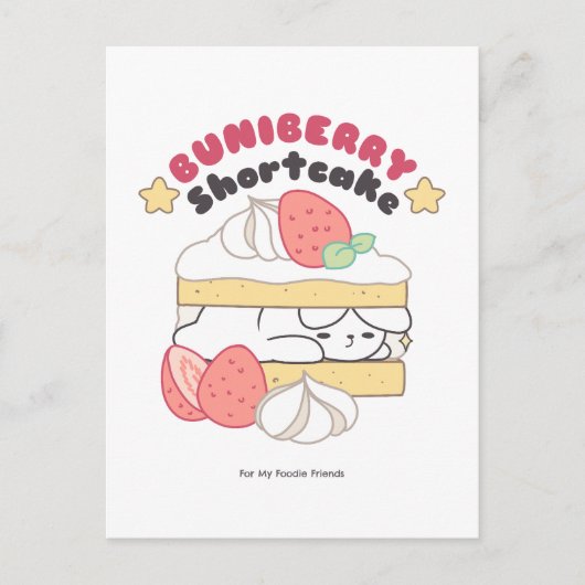 Zoete Snuggles: Buniberry Shortcake Delight Briefkaart (Voorkant)