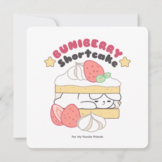 Zoete Snuggles: Buniberry Shortcake Delight Feestdagenkaart (Voorkant)