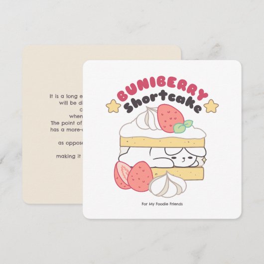 Zoete Snuggles: Buniberry Shortcake Delight Feestdagenkaart (Voorkant / Achterkant)
