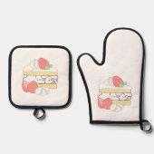 Zoete Snuggles: Buniberry Shortcake Delight Ovenwant & Pannenlap Set (Voorkant)