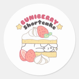 Zoete Snuggles: Buniberry Shortcake Delight Ronde Sticker