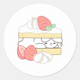 Zoete Snuggles: Buniberry Shortcake Delight Ronde Sticker