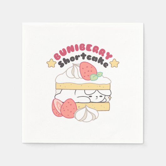 Zoete Snuggles: Buniberry Shortcake Delight Servet (Voorkant)