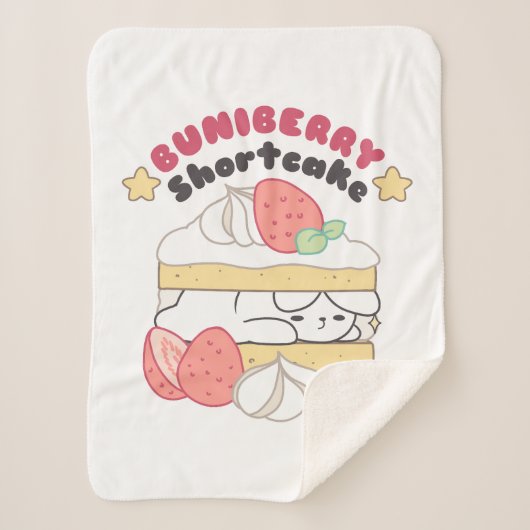 Zoete Snuggles: Buniberry Shortcake Delight Sherpa Deken (Voorkant)