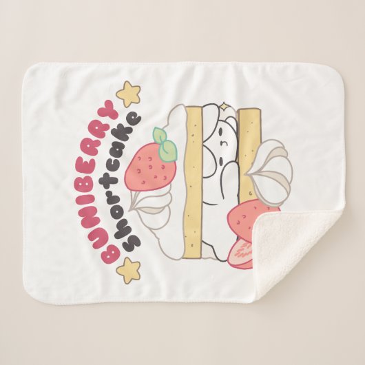 Zoete Snuggles: Buniberry Shortcake Delight Sherpa Deken (Voorkant (horizontaal))