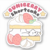 Zoete Snuggles: Buniberry Shortcake Delight Sticker (Voorkant)