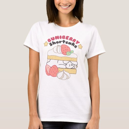 Zoete Snuggles: Buniberry Shortcake Delight T-shirt (Voorkant)