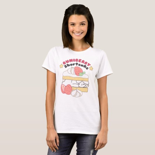 Zoete Snuggles: Buniberry Shortcake Delight T-shirt (Voorkant volledig)
