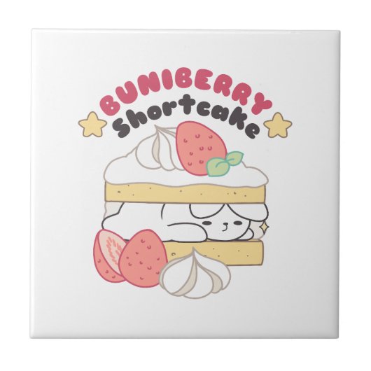 Zoete Snuggles: Buniberry Shortcake Delight Tegeltje (Voorkant)