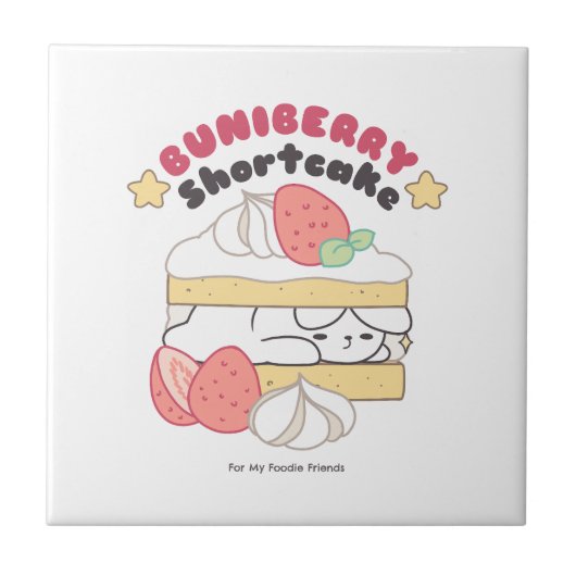 Zoete Snuggles: Buniberry Shortcake Delight Tegeltje (Voorkant)